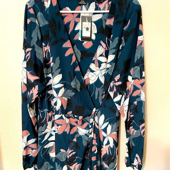 stitch fix blue floral dress Womens French Grey Navy Blue Floral Dress (Stitch Fix) size S
